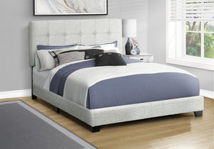 Milano Light Grey Boucle Fabric Bed | Ortholuxe Home