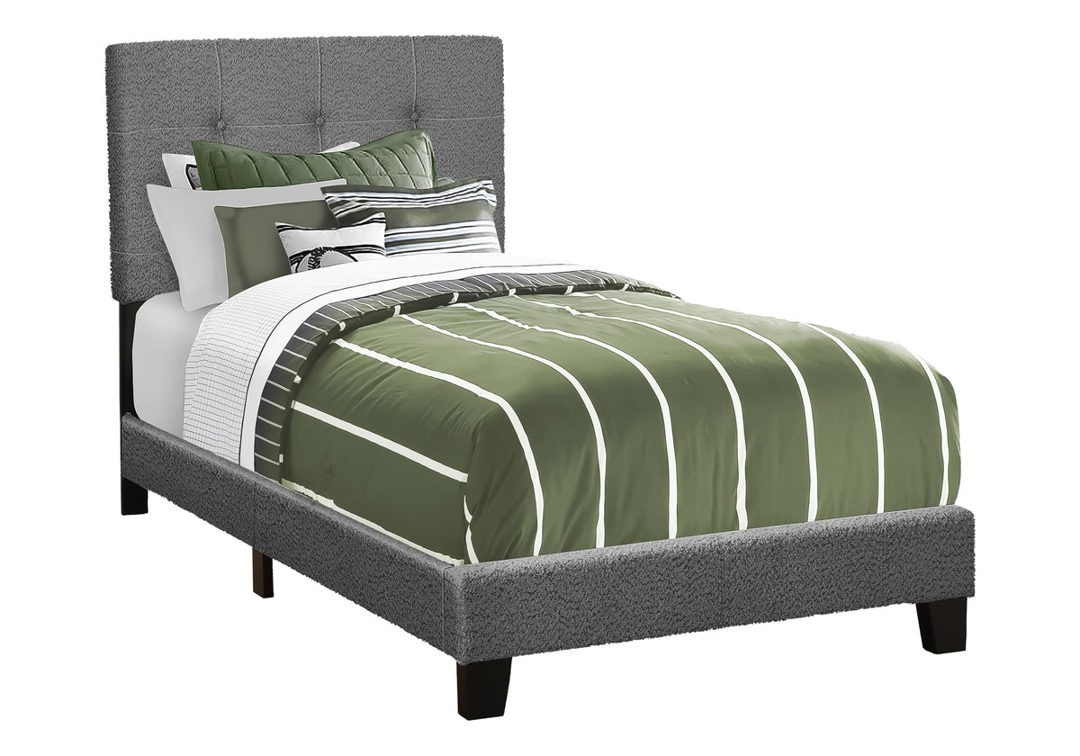 Milano Dark Grey Boucle Fabric Bed | Ortholuxe Home - Photo 2