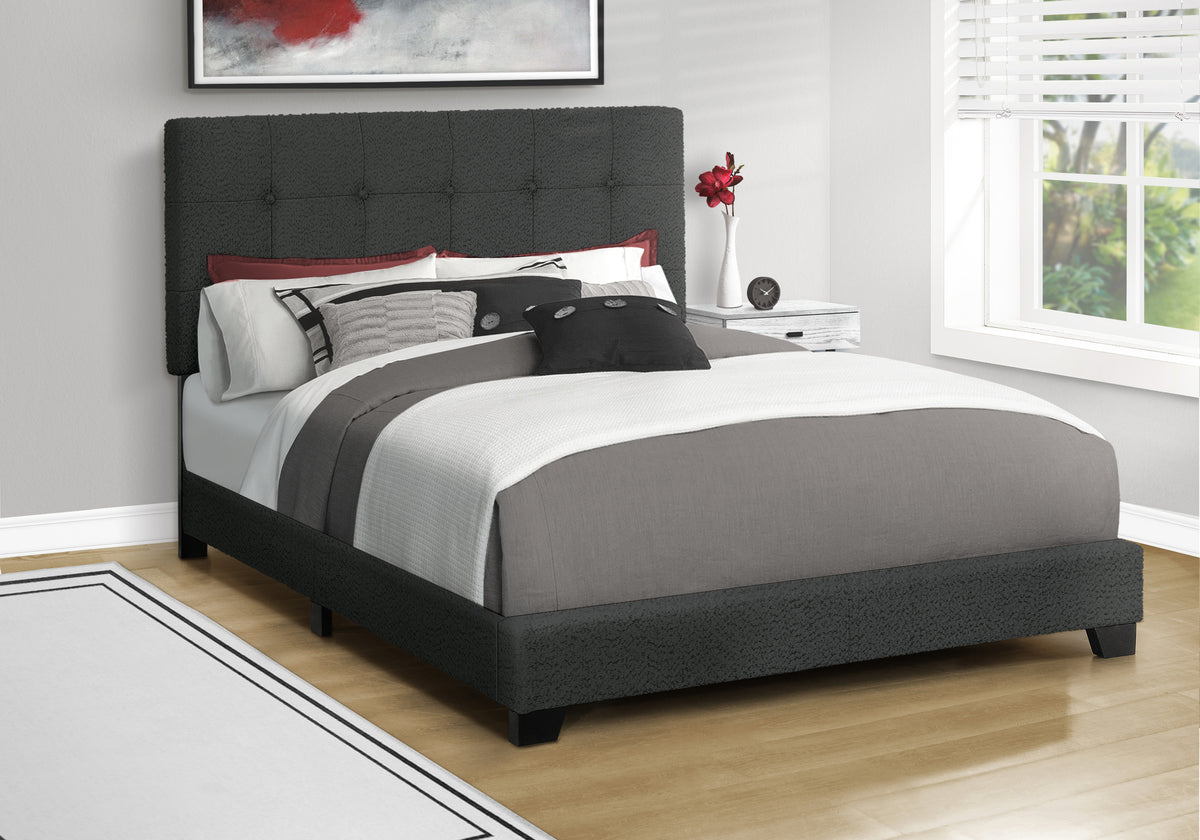 Milano Black Boucle Fabric Bed | Ortholuxe Home
