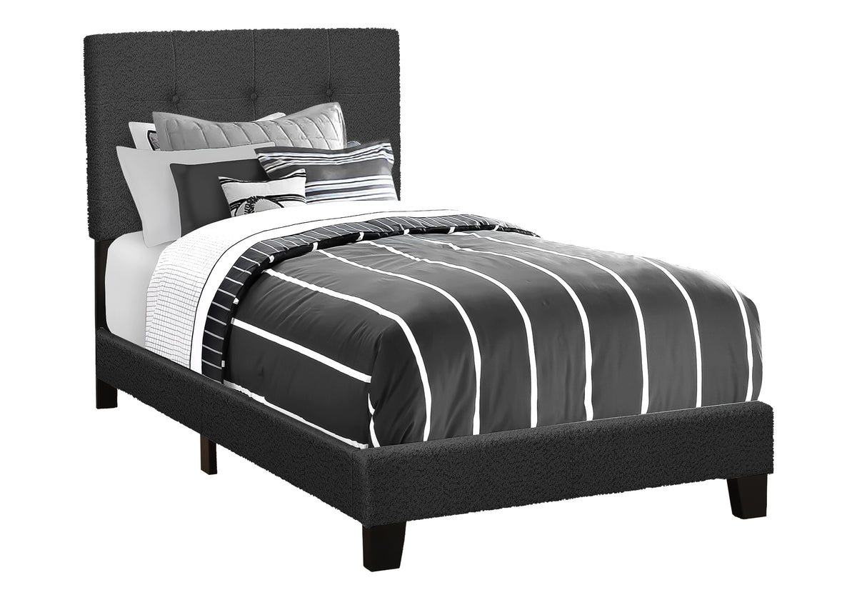 Milano Black Boucle Fabric Bed | Ortholuxe Home - Photo 2