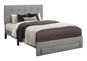 Siena Grey Linen Platform Front Storage Drawer Bed | Ortholuxe Home - Photo 2