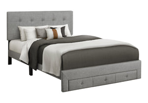 Siena Grey Linen Platform Front Storage Drawer Bed | Ortholuxe Home - Photo 2