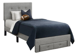 Siena Grey Linen Platform Front Storage Drawer Bed | Ortholuxe Home - Photo 2