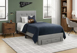 Siena Grey Linen Platform Front Storage Drawer Bed | Ortholuxe Home