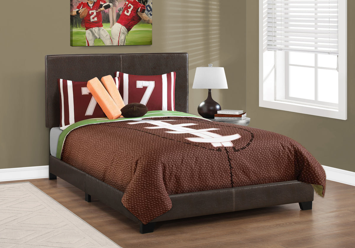 Oslo Dark Brown Leather-Look Bed | Ortholuxe Home