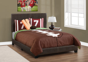 Oslo Dark Brown Leather-Look Bed | Ortholuxe Home