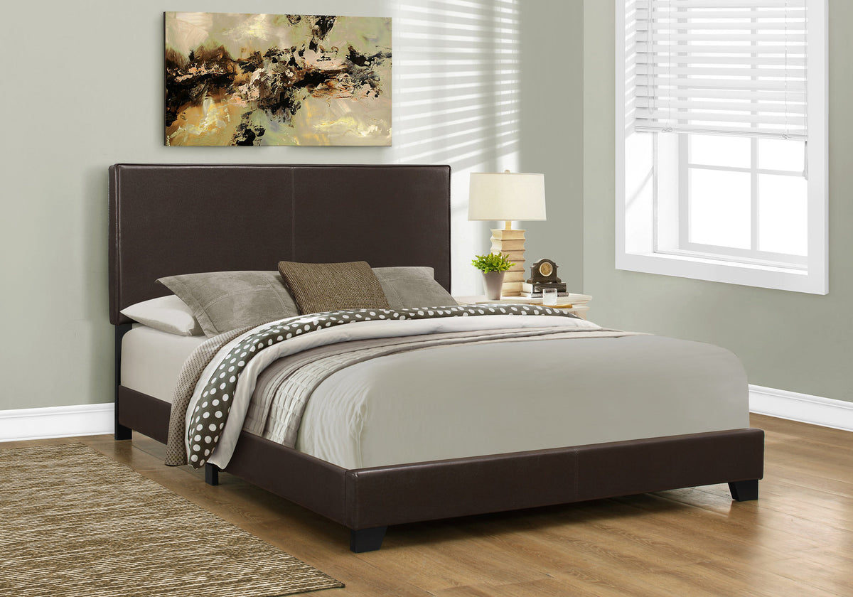 Oslo Dark Brown Leather-Look Bed | Ortholuxe Home