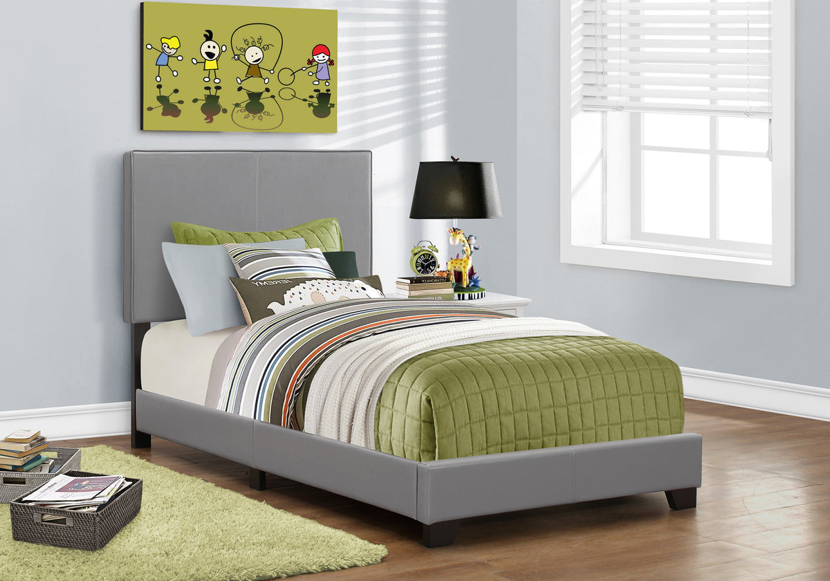 Oslo Grey Leather-Look Bed | Ortholuxe Home