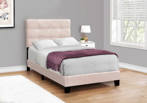 Oslo Pink Velvet Bed | Ortholuxe Home