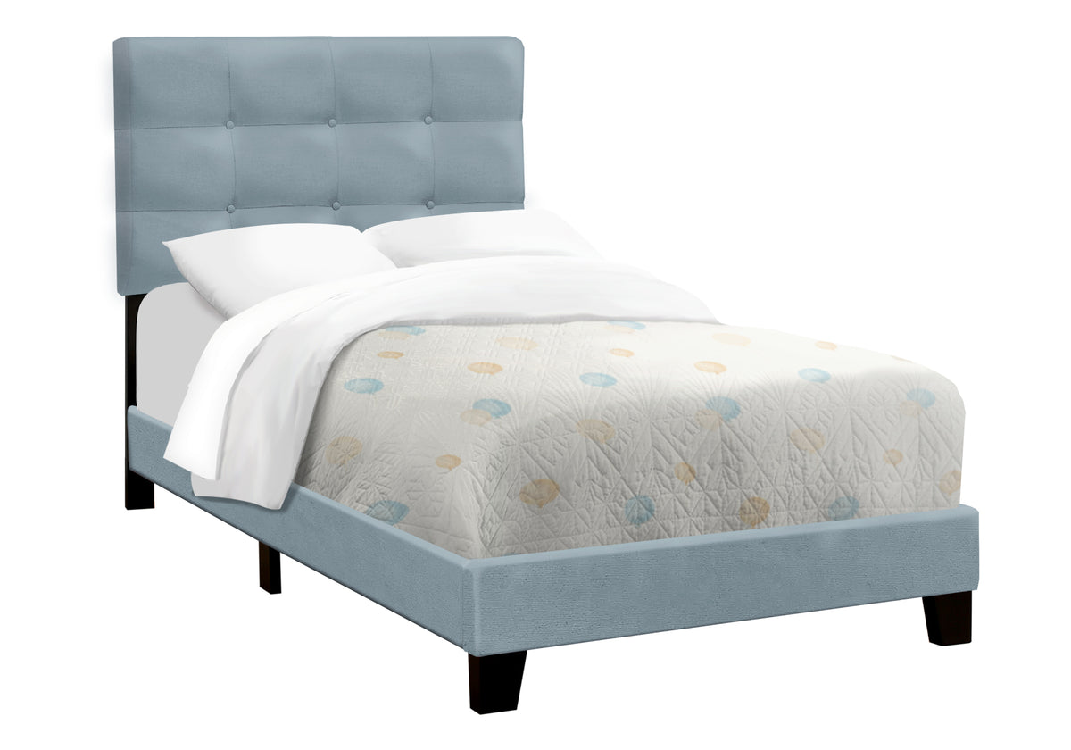 Oslo Steel Blue Velvet Bed | Ortholuxe Home - Photo 2