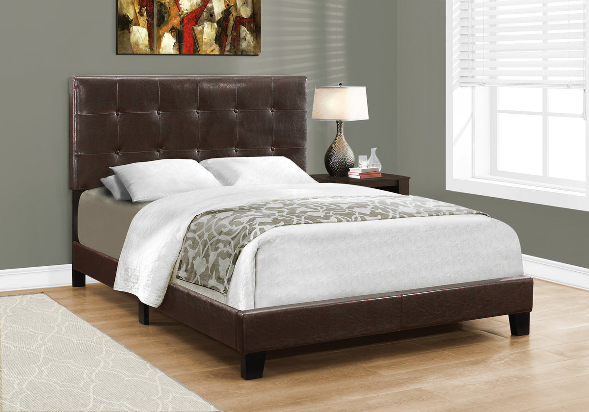 Verona Dark Brown Leather-Look Bed | Ortholuxe Home
