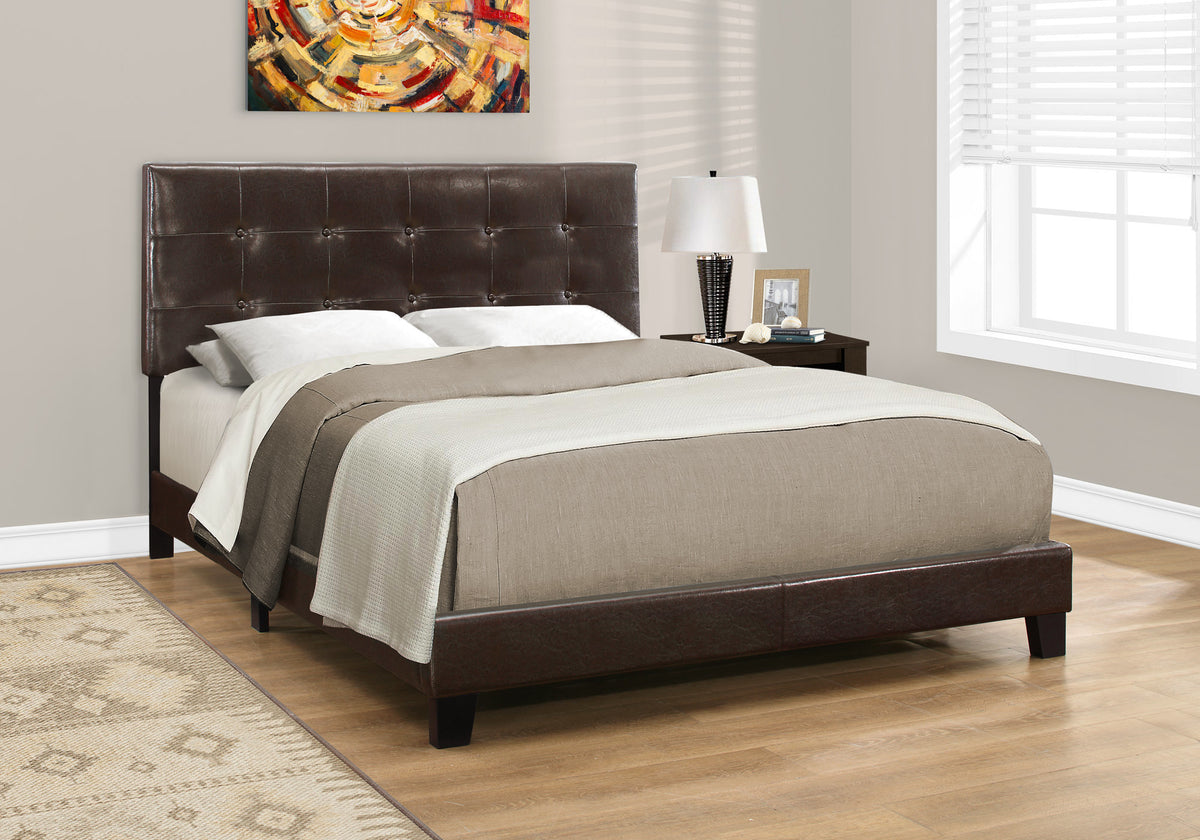 Verona Dark Brown Leather-Look Bed | Ortholuxe Home