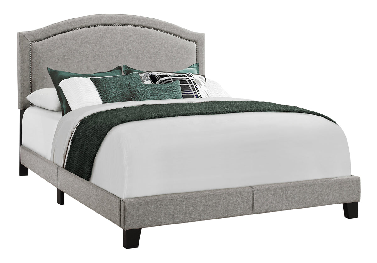 Solis Grey Linen Bed with Chrome Trim | Ortholuxe Home - Photo 2