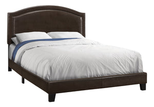 Solis Brown Leather-Look Bed with Brass Trim | Ortholuxe Home - Photo 2