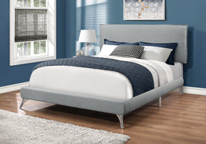 Nova Grey Linen Bed with Chrome Legs | Ortholuxe Home
