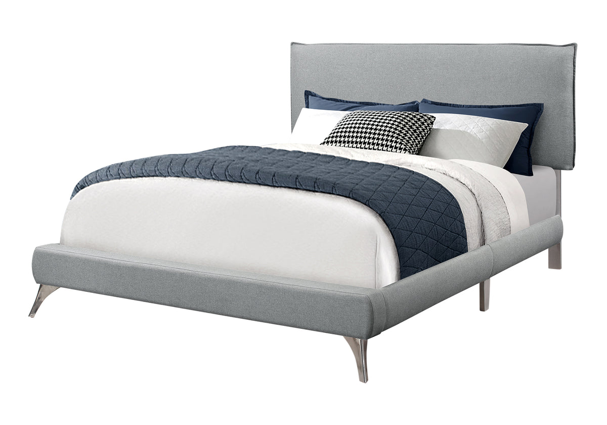 Nova Grey Linen Bed with Chrome Legs | Ortholuxe Home - Photo 2