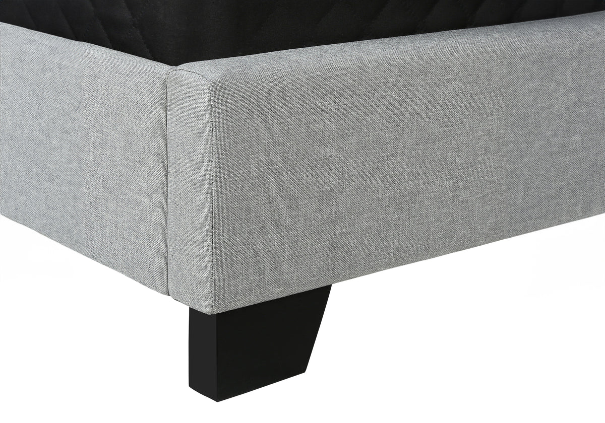 Elara Light Grey Velvet Bed with Chrome Trim | Ortholuxe Home - Photo 8
