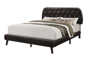 Arden Brown Leather-Look Bed with Wood Legs | Ortholuxe Home - Photo 2