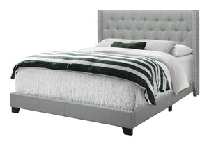 Arden Grey Linen Bed with Chrome Trim | Ortholuxe Home - Photo 2