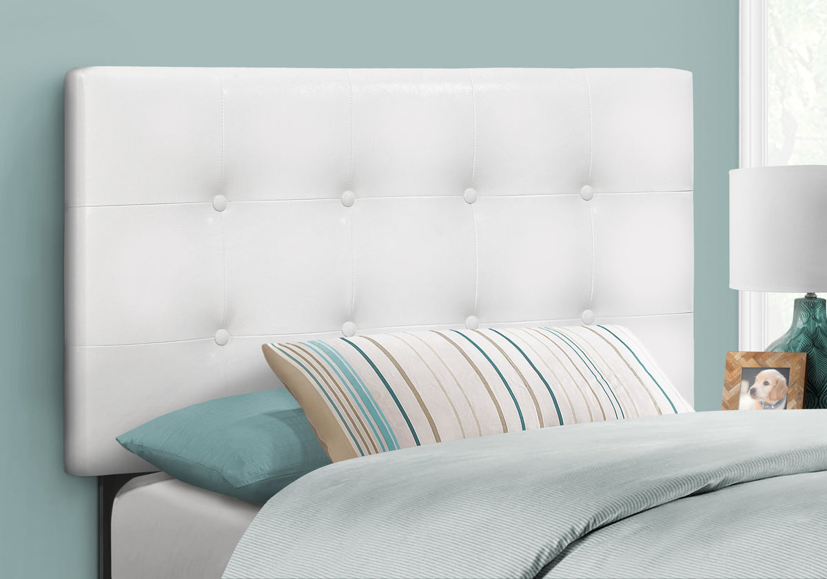 Belle White Leather-Look Headboard Only Bed | Ortholuxe Home
