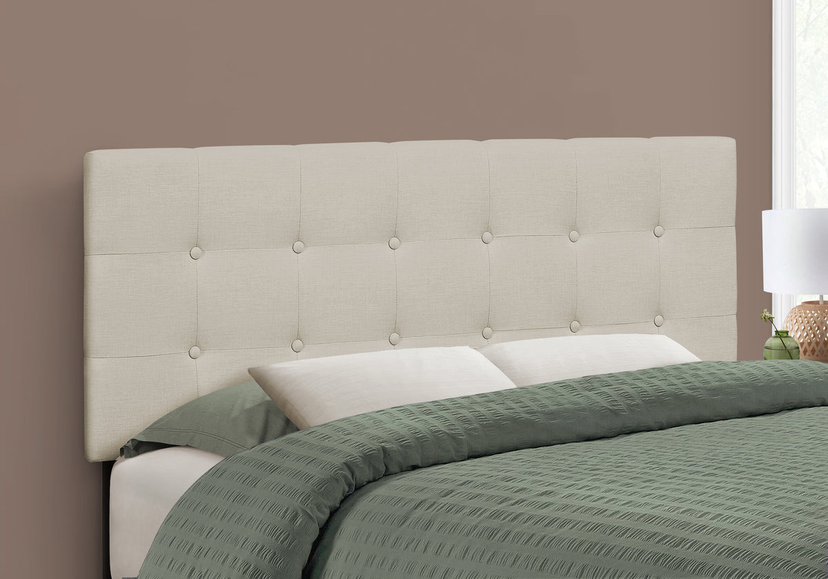 Belle Beige Linen Headboard Only Bed | Ortholuxe Home
