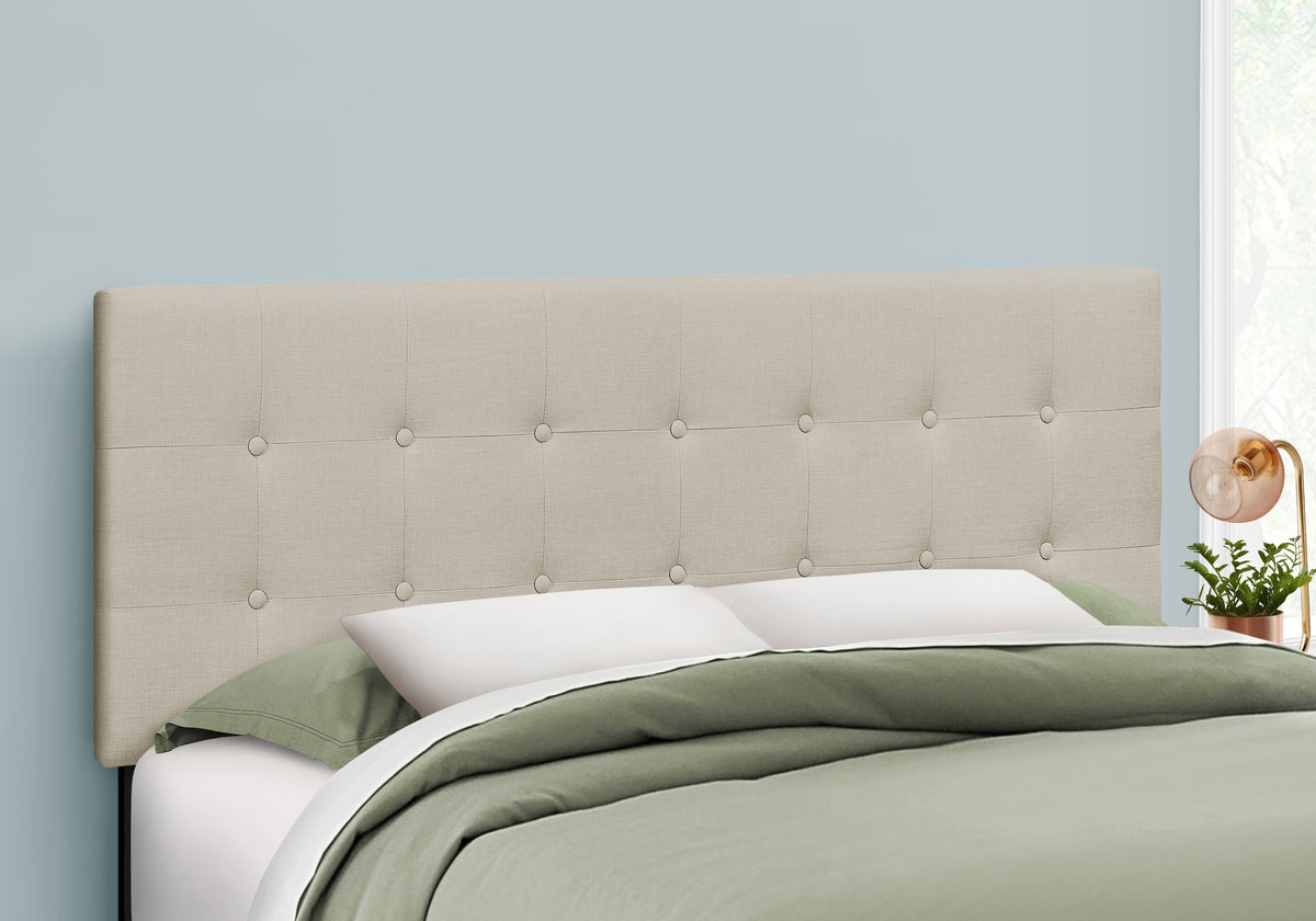 Belle Beige Linen Headboard Only Bed | Ortholuxe Home