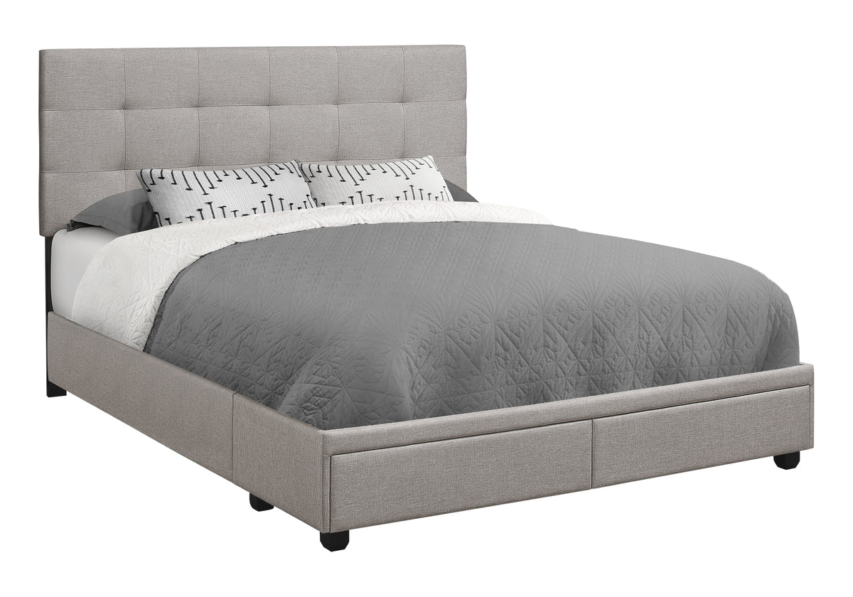Dahlia Grey Linen Bed with 2 Storage Drawers | Ortholuxe Home - Photo 3
