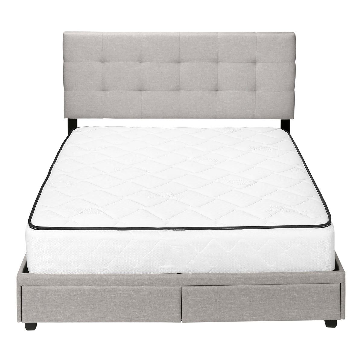 Dahlia Grey Linen Bed with 2 Storage Drawers | Ortholuxe Home - Photo 4