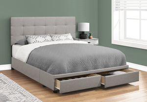 Dahlia Grey Linen Bed with 2 Storage Drawers | Ortholuxe Home - Photo 2