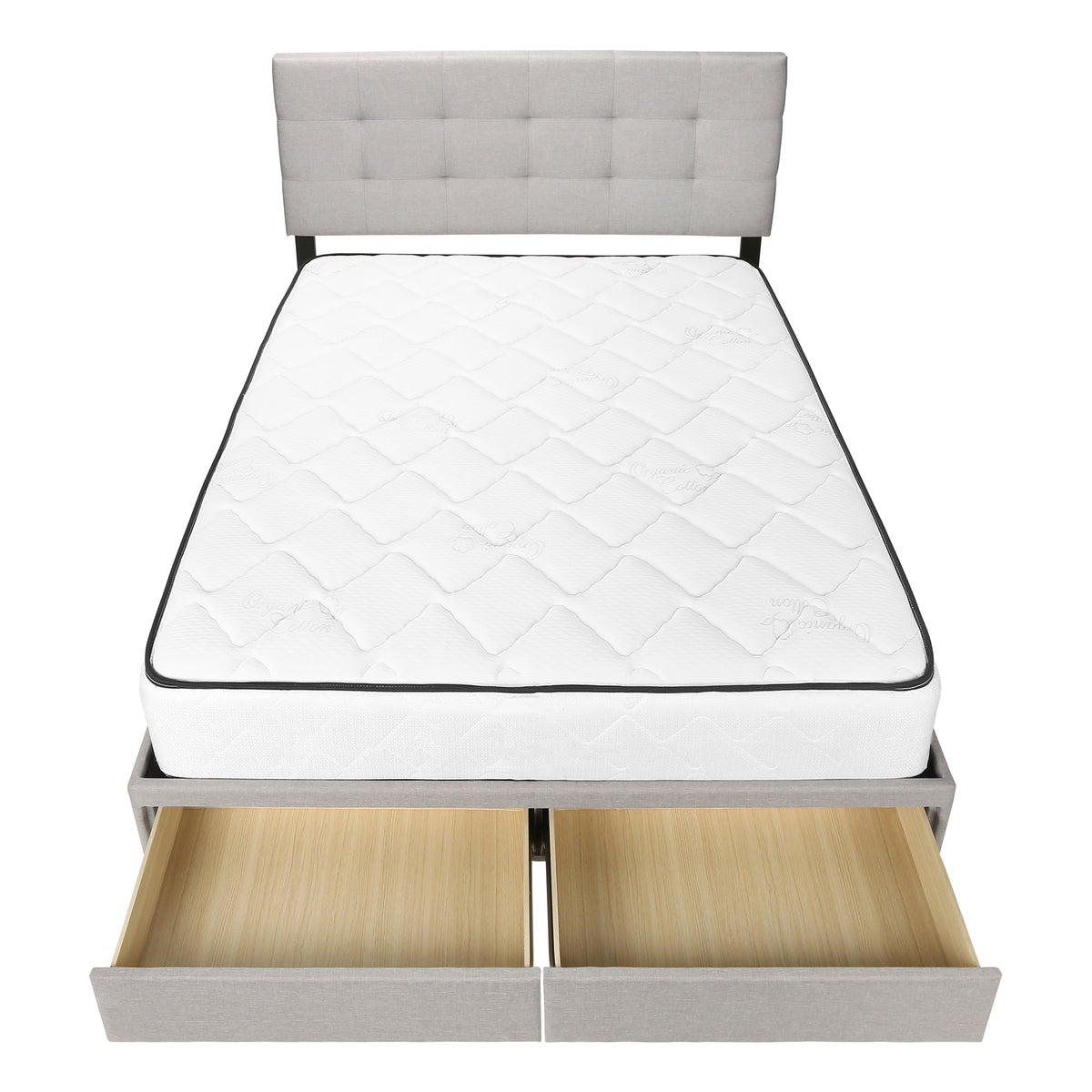 Dahlia Grey Linen Bed with 2 Storage Drawers | Ortholuxe Home - Photo 7