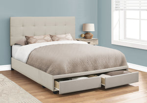 Dahlia Beige Linen Bed with 2 Storage Drawers | Ortholuxe Home - Photo 2
