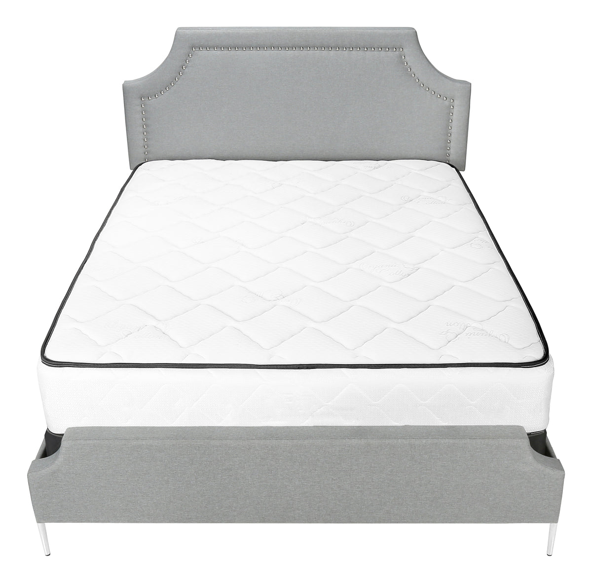 Estella Grey Linen Bed with Chrome Metal Legs | Ortholuxe Home - Photo 6