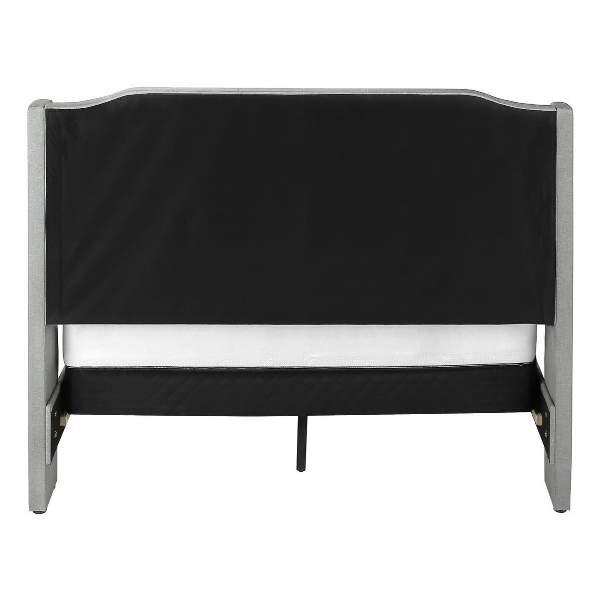 Fiora Grey Linen Bed with Chrome Metal Legs | Ortholuxe Home - Photo 5