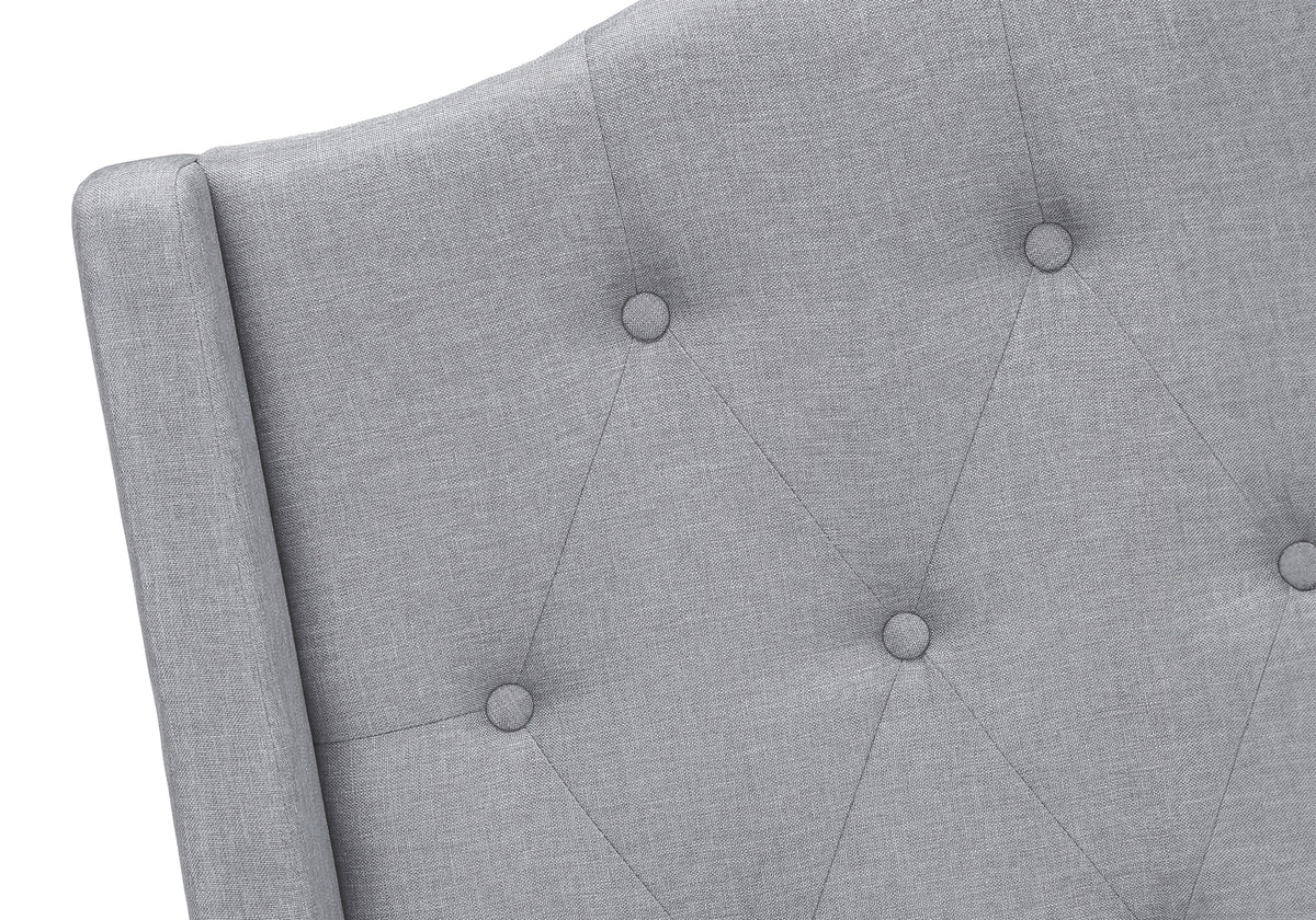 Fiora Grey Linen Bed with Chrome Metal Legs | Ortholuxe Home - Photo 7