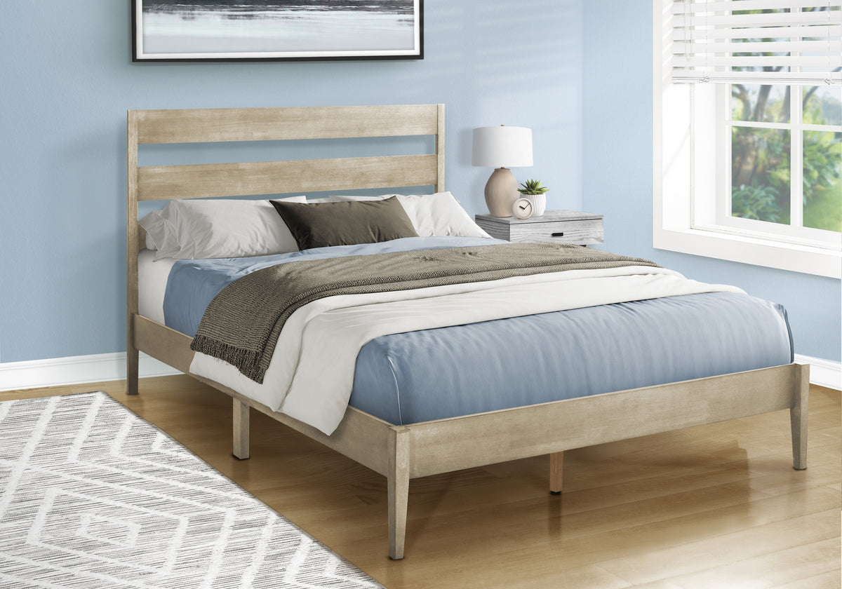 Giselle Grey Solid Wood Platform Bed | Ortholuxe Home