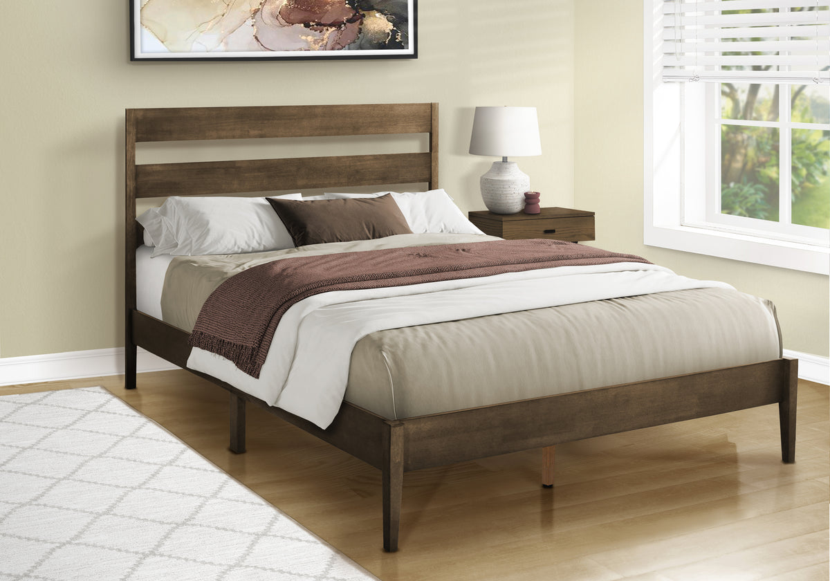 Giselle Walnut Solid Wood Platform Bed | Ortholuxe Home