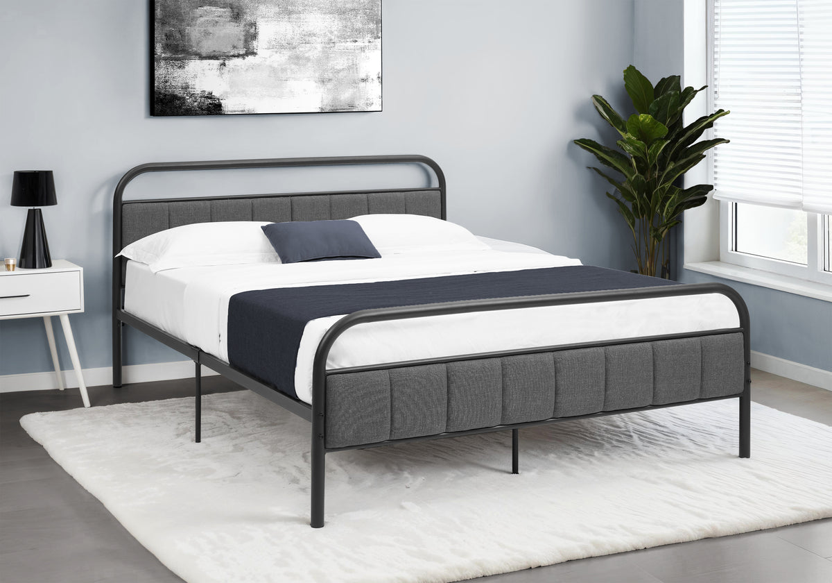 Harlow Grey Fabric Bed | Ortholuxe Home