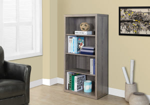 Marlowe Dark Taupe Bookcase with Adjustable Shelves | Ortholuxe Home