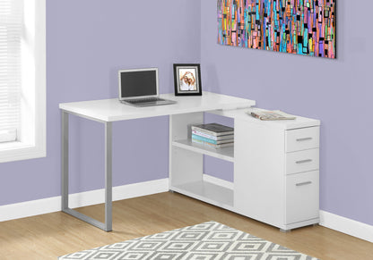Riviera White Left or Right Facing Corner Computer Desk | Ortholuxe Home