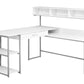 Valencia White & Silver Metal Corner Computer Desk | Ortholuxe Home - Photo 2
