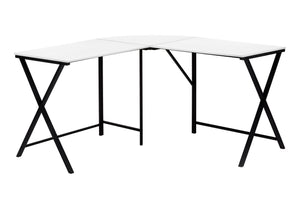 Zara White & Black Metal Corner Computer Desk | Ortholuxe Home - Photo 2