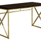 Alba Espresso & Gold Metal Computer Desk | Ortholuxe Home - Photo 2