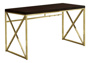 Alba Espresso & Gold Metal Computer Desk | Ortholuxe Home - Photo 2