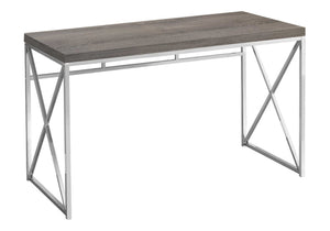 Alba Dark Taupe & Chrome Metal Computer Desk | Ortholuxe Home - Photo 2