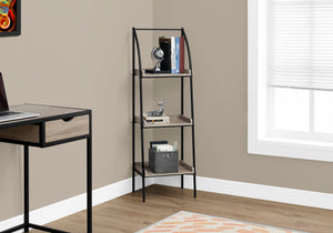 Capri Dark Taupe & Black Metal Bookcase | Ortholuxe Home