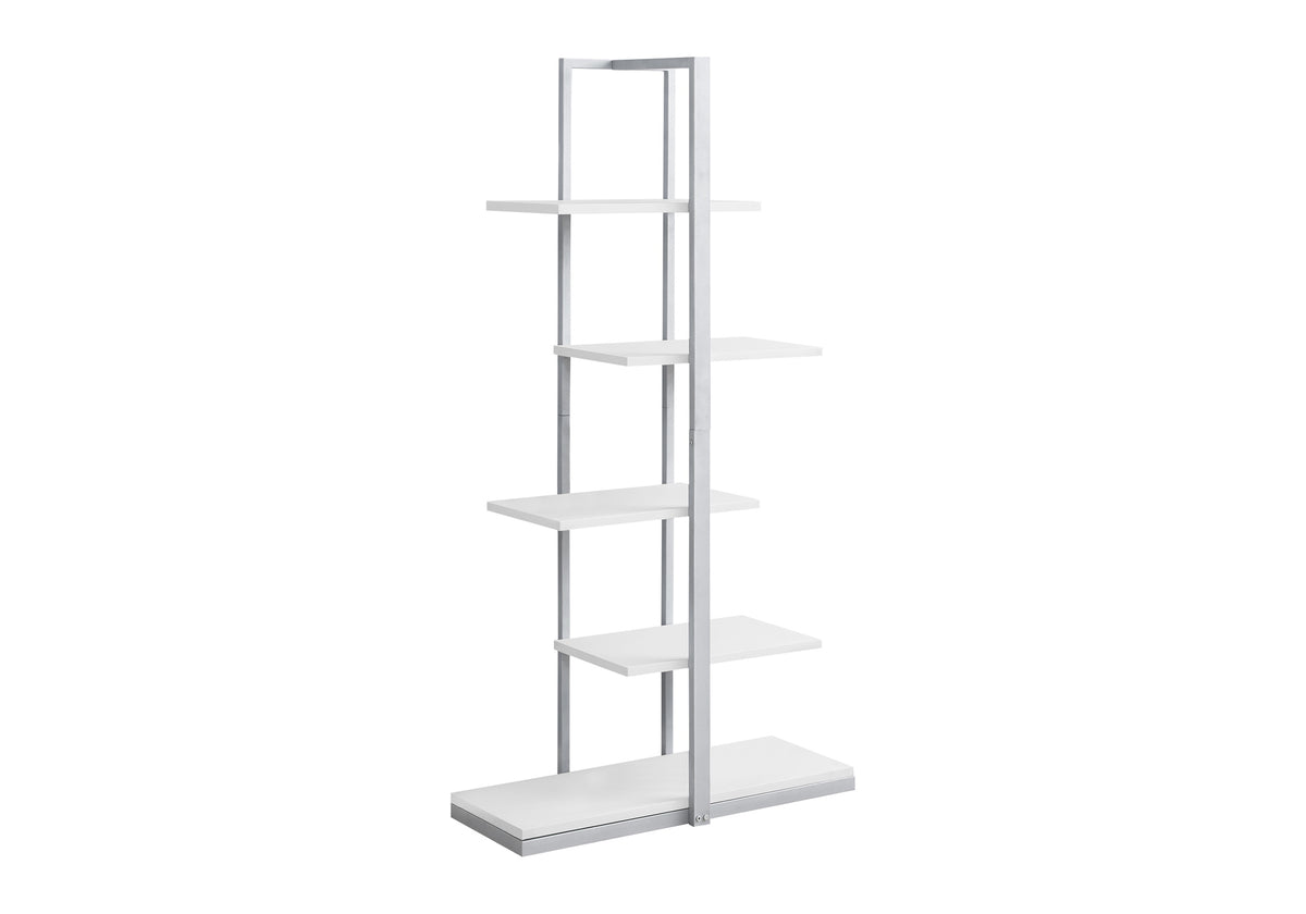 Delano White & Silver Metal Bookcase | Ortholuxe Home - Photo 3