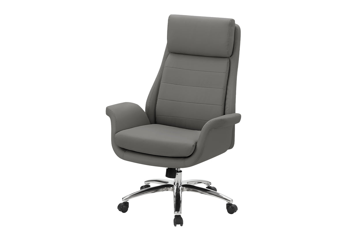 Florence Dark Grey Leather-Look Office Chair | Ortholuxe Home - Photo 2