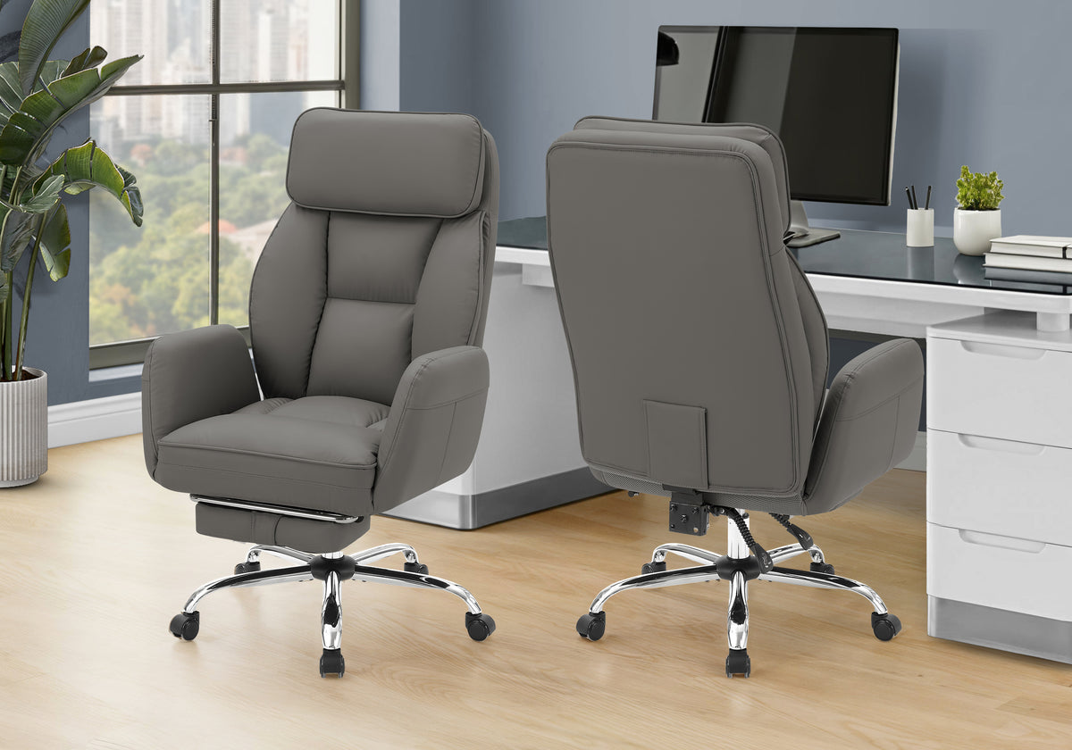 Halden Dark Grey Leather-Look Office Chair | Ortholuxe Home
