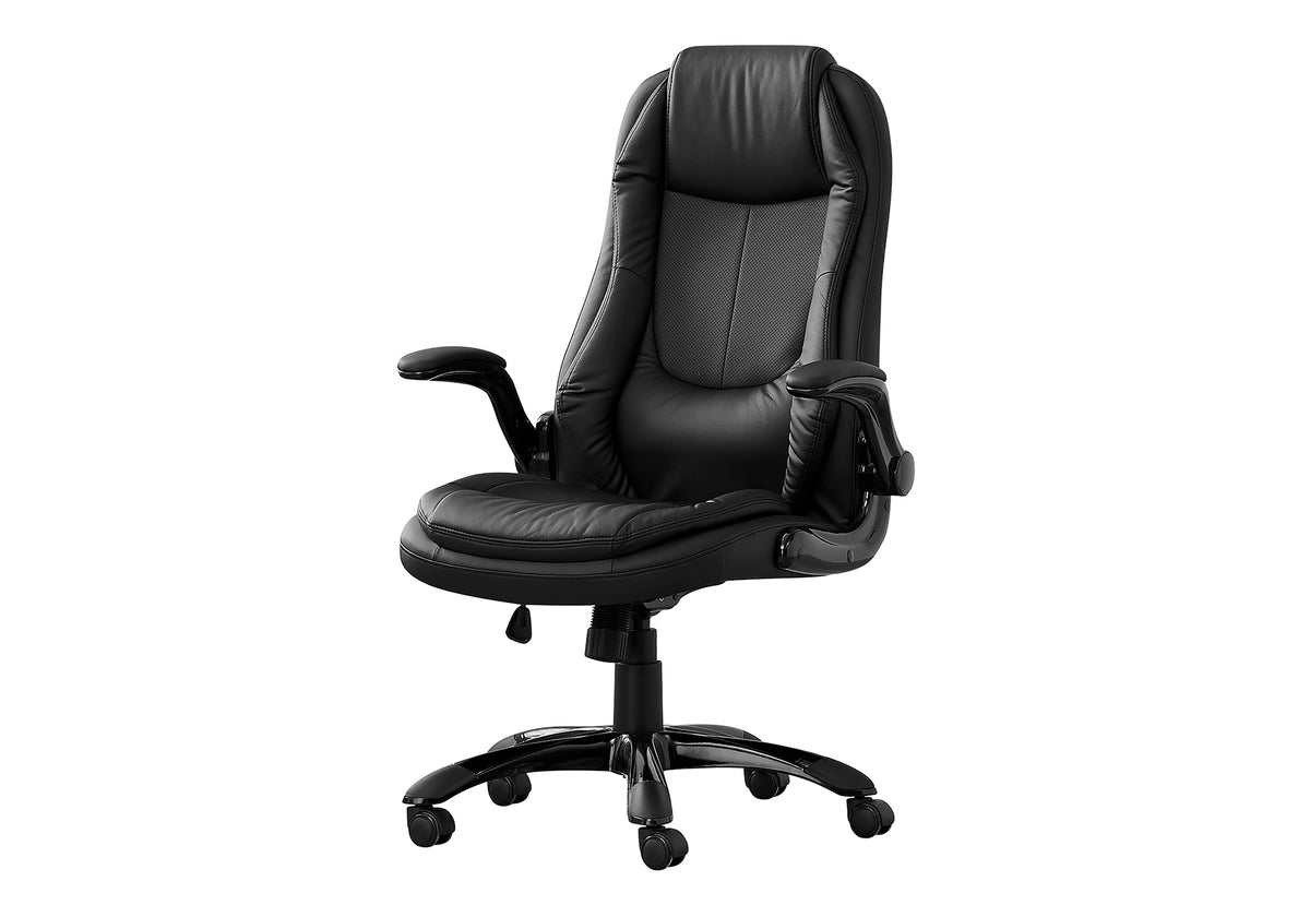 Halden Black Leather-Look Office Chair | Ortholuxe Home - Photo 2