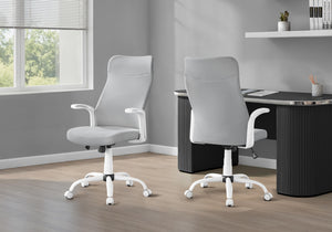 Lucca White & Grey Fabric Office Chair | Ortholuxe Home